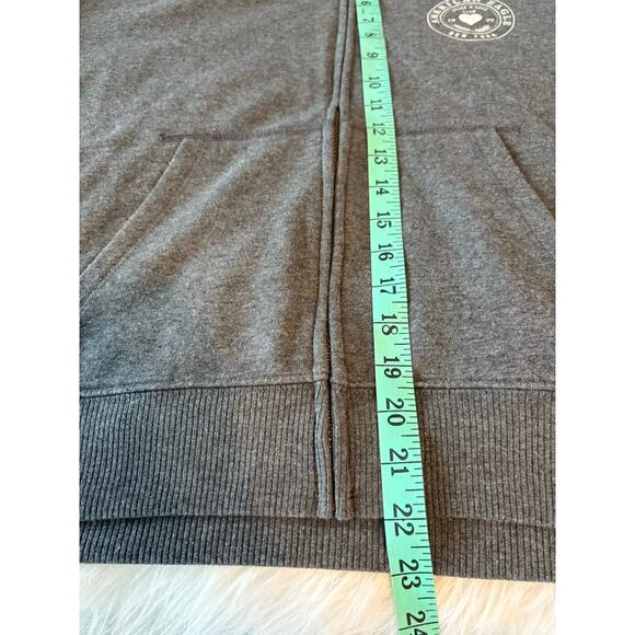 American Eagle Full Zip Hoodie Fleece Jacket Size Large Gray Graphic Pockets EUC - Picture 7 of 7